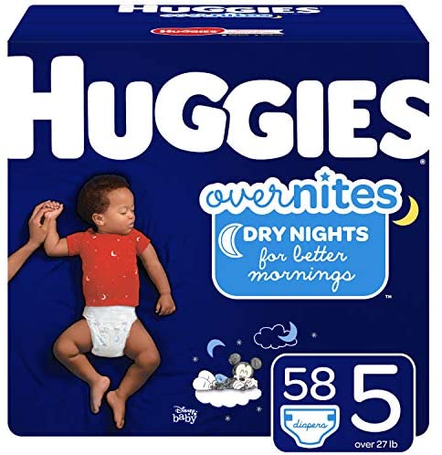 Huggies Overnight Diapers, Size 5, 58 CT
