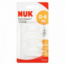 NUK First Choice Anti-colic Teat 2pk 0-6mths