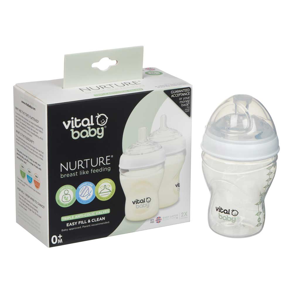 Vital Baby Nourish 2pk Feeding Bottles- 240ml