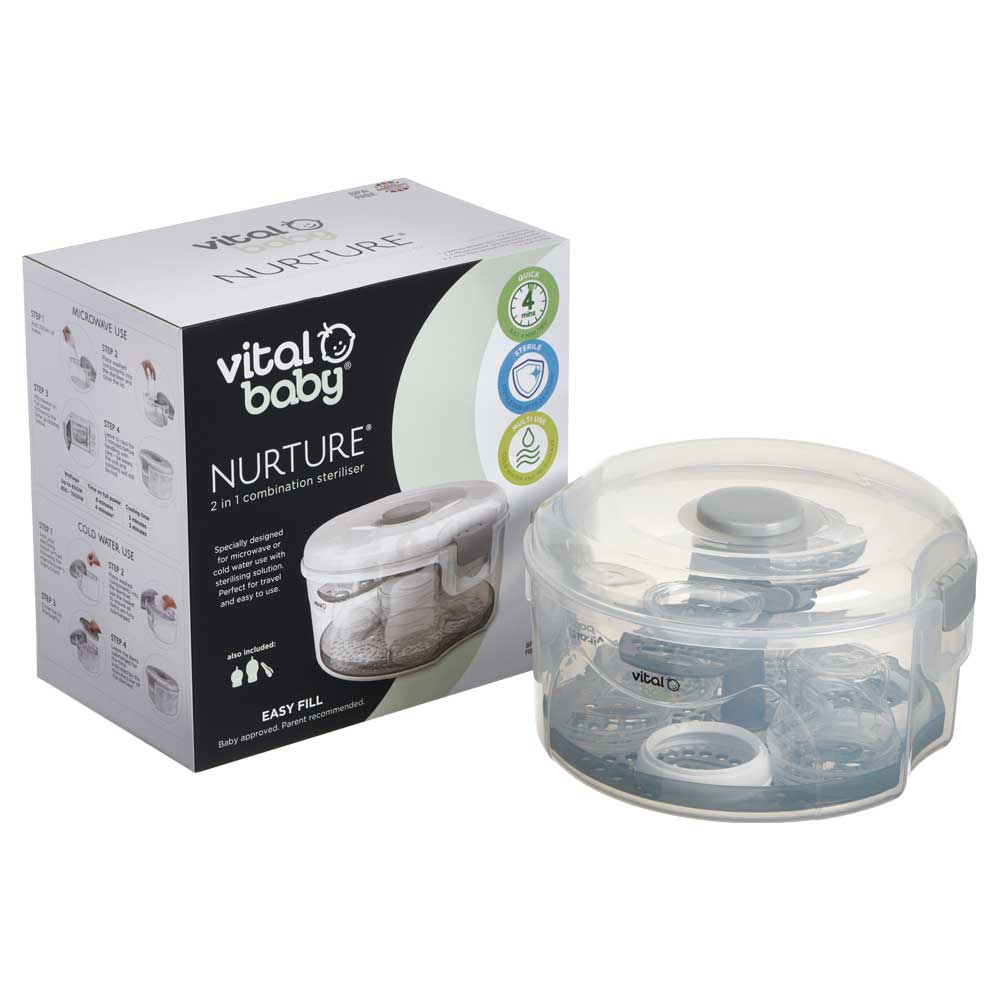 Vital baby Nurture 2n1 combibation sterilizer with 2 feeding bottles 3