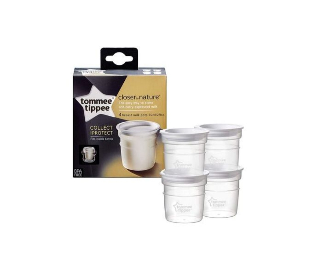 Tommee Tippee Closer To Nature 4 Breastmilk Pots – 60ml