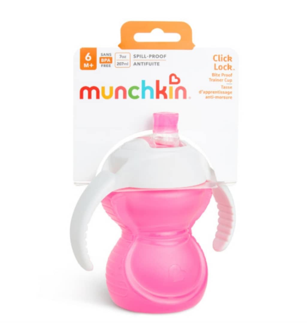 Munchkin Click Lock Chew Proof Trainer Cup 8oz – Pink