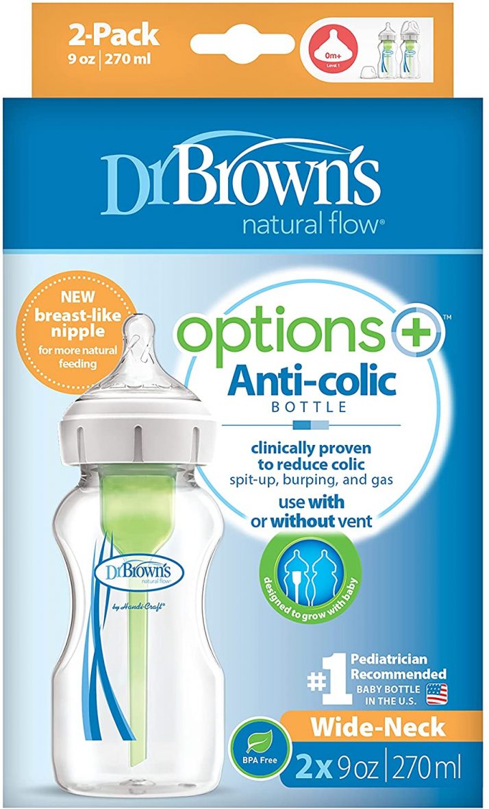 Dr. Browns Options Plus Wide Neck Baby Bottle 270ml 2pk