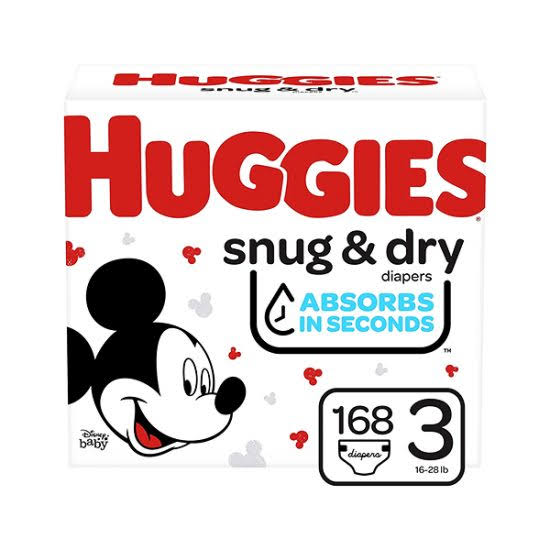 Huggies Snug And Dry, Size 3 (168 Count)
