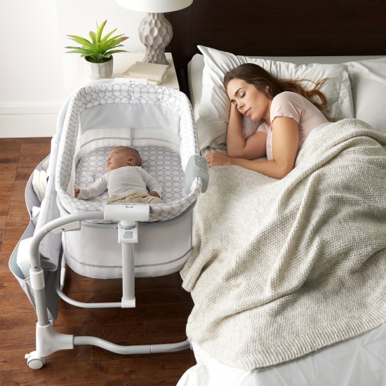 Ingenuity Dream & Grow Bedside Baby Bassinet Adjustable Height Crib – Dalton N