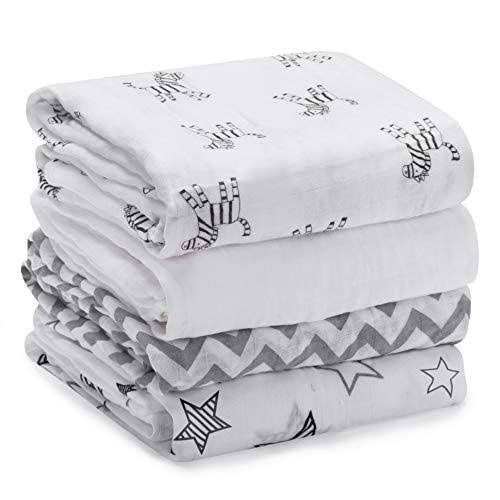 Bebe Au Lait 4pk Cotton Swaddle Blankets