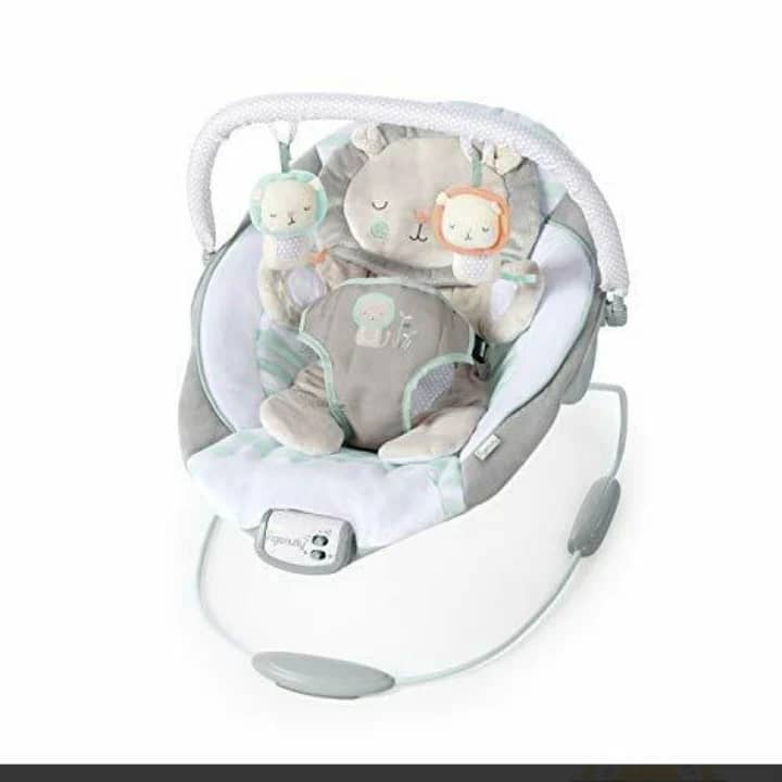 Ingenuity Baby Bouncer Seat with Vibration and Music -Landry Lion